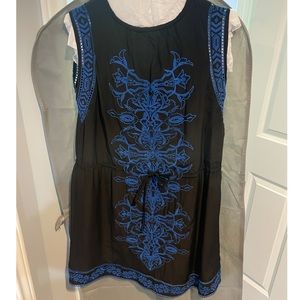 Rebecca Taylor Blue & Black Dress (Size 4)